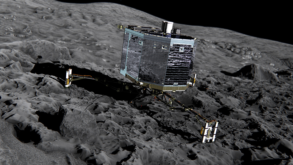 Philae_on_the_comet_Front_view